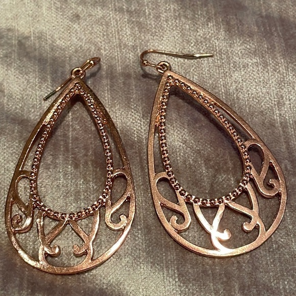 Southwestern Style Rosetone Open Hoops 2 1/2” Long - Picture 6 of 7